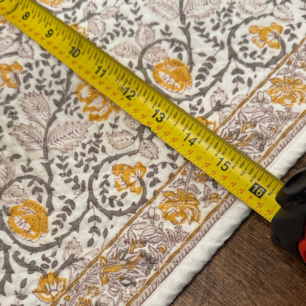 Quilted Table Runner - Yellow and Gray Floral - Picture 9 of 9